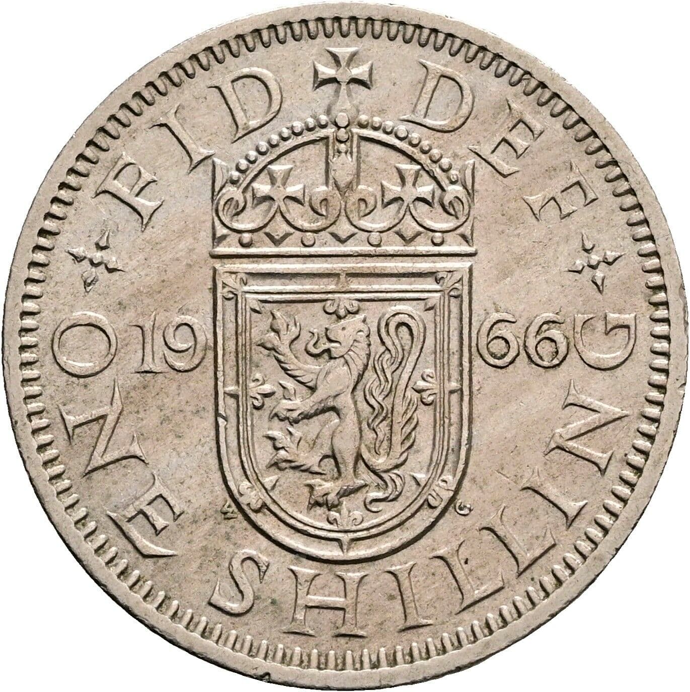 1 Shilling Elisabeth II. 1952-2022 1966 – Rückseite