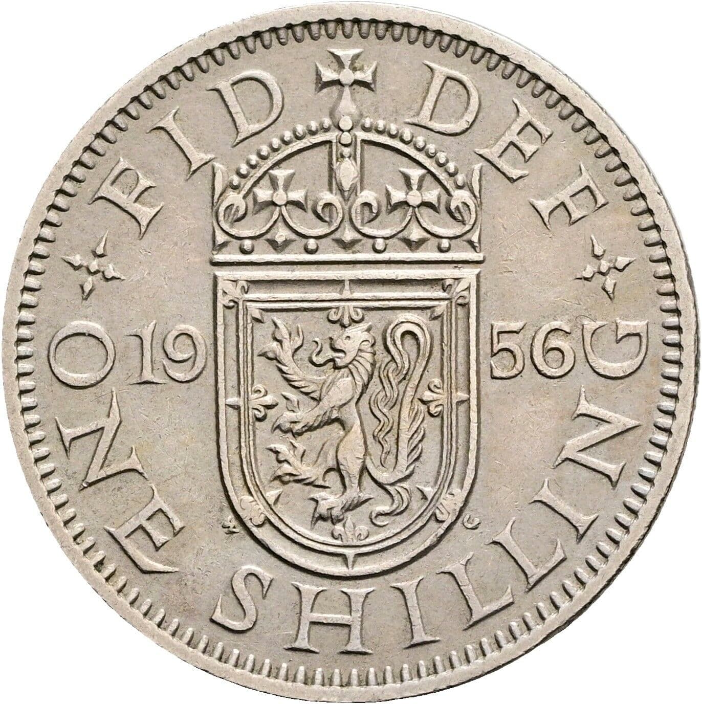 1 Shilling Elisabeth II. 1952-2022 1956 – Rückseite