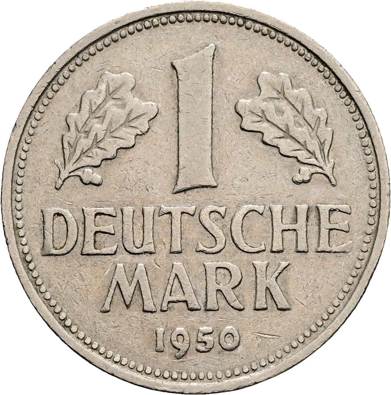 1 Deutsche Mark 1950 G – Vorderseite