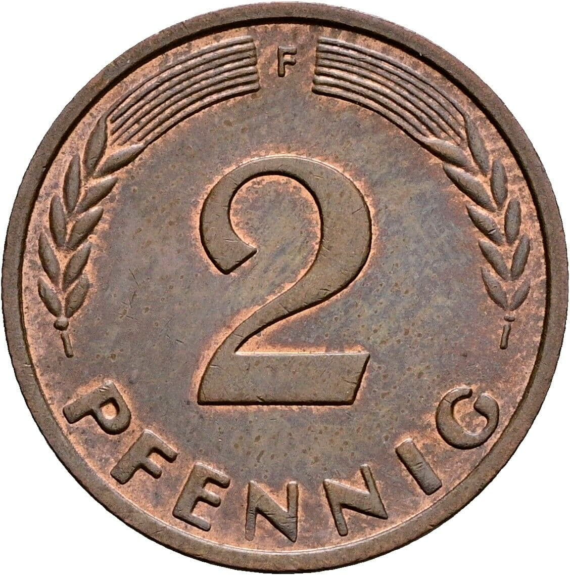 2 Pfennig 1959 F – Vorderseite