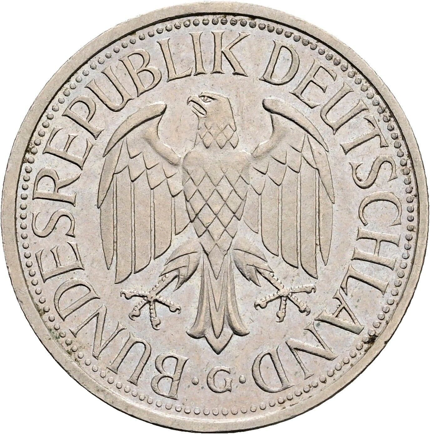 1 Deutsche Mark 1990 G – Rückseite