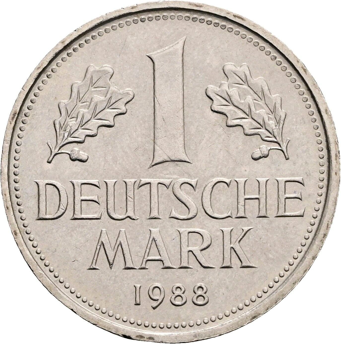 1 Deutsche Mark 1988 F – Vorderseite