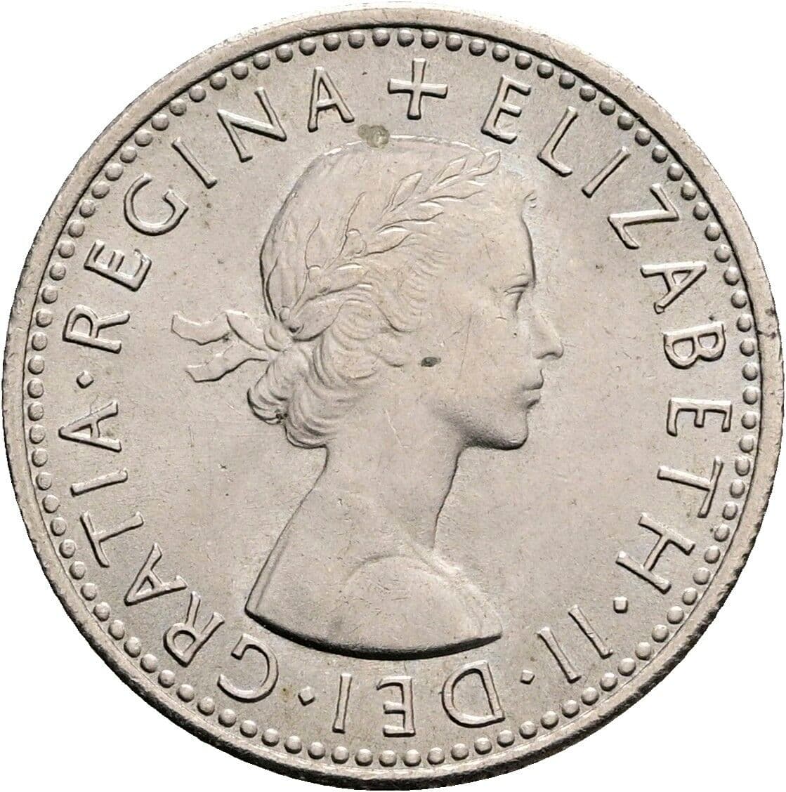 6 Pence Elisabeth II. 1952-2022 1967 – Vorderseite