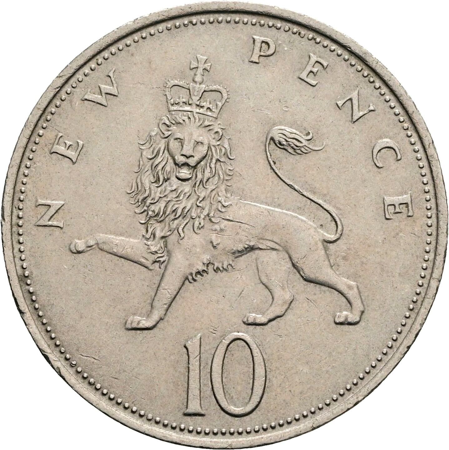 10 New Pence Elisabeth II. 1952-2022 1971 – Rückseite