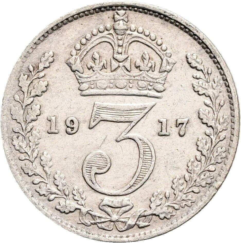 3 Pence George V. (1910-1936) 1917 – Rückseite