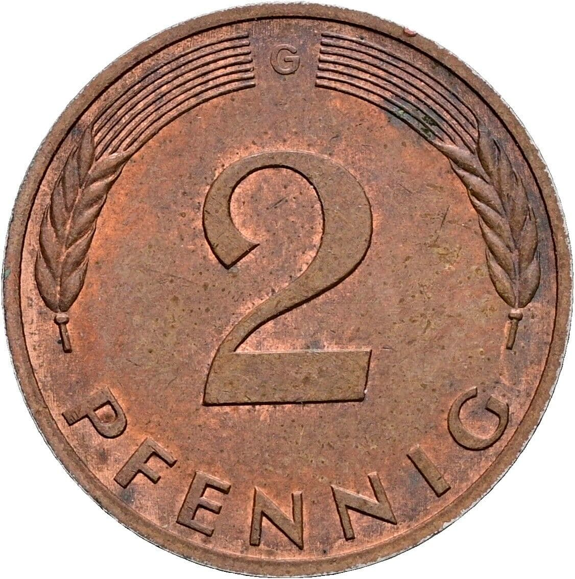 2 Pfennig 1978 G – Vorderseite