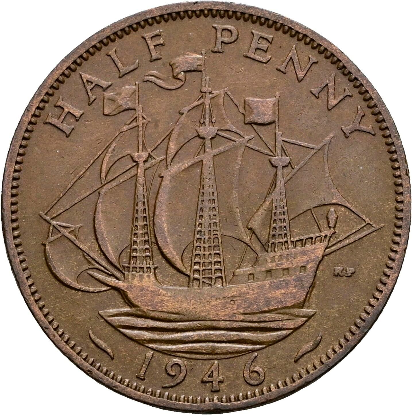 Half Penny George VI. 1936-1952 1946 – Rückseite
