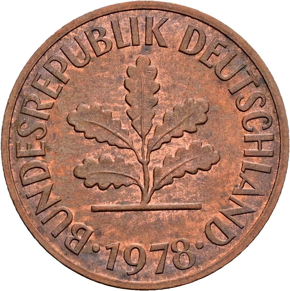 2 Pfennig 1978 G – Rückseite
