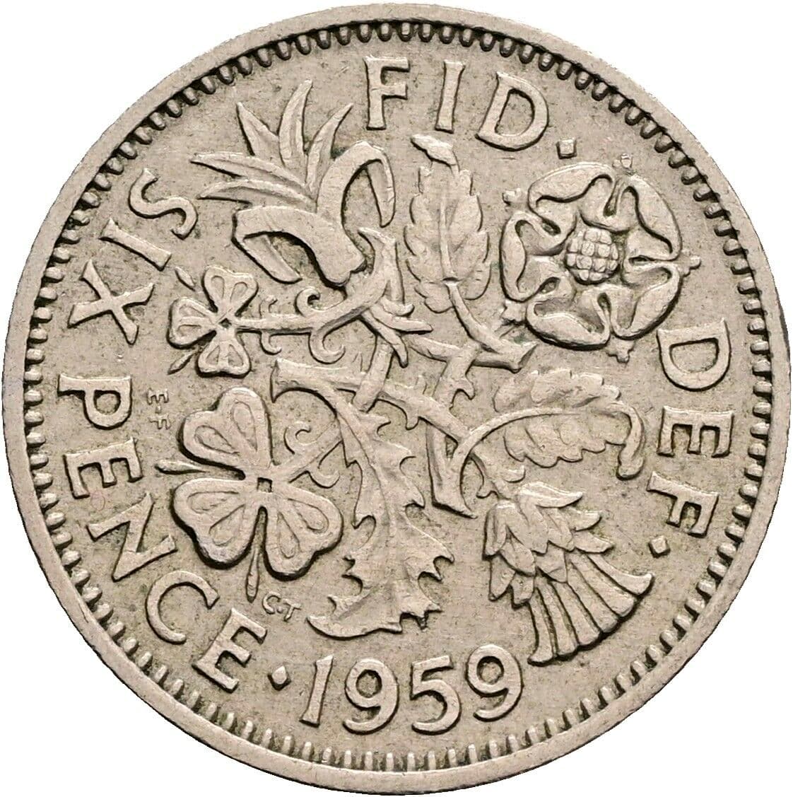 6 Pence Elisabeth II. 1952-2022 1959 – Rückseite