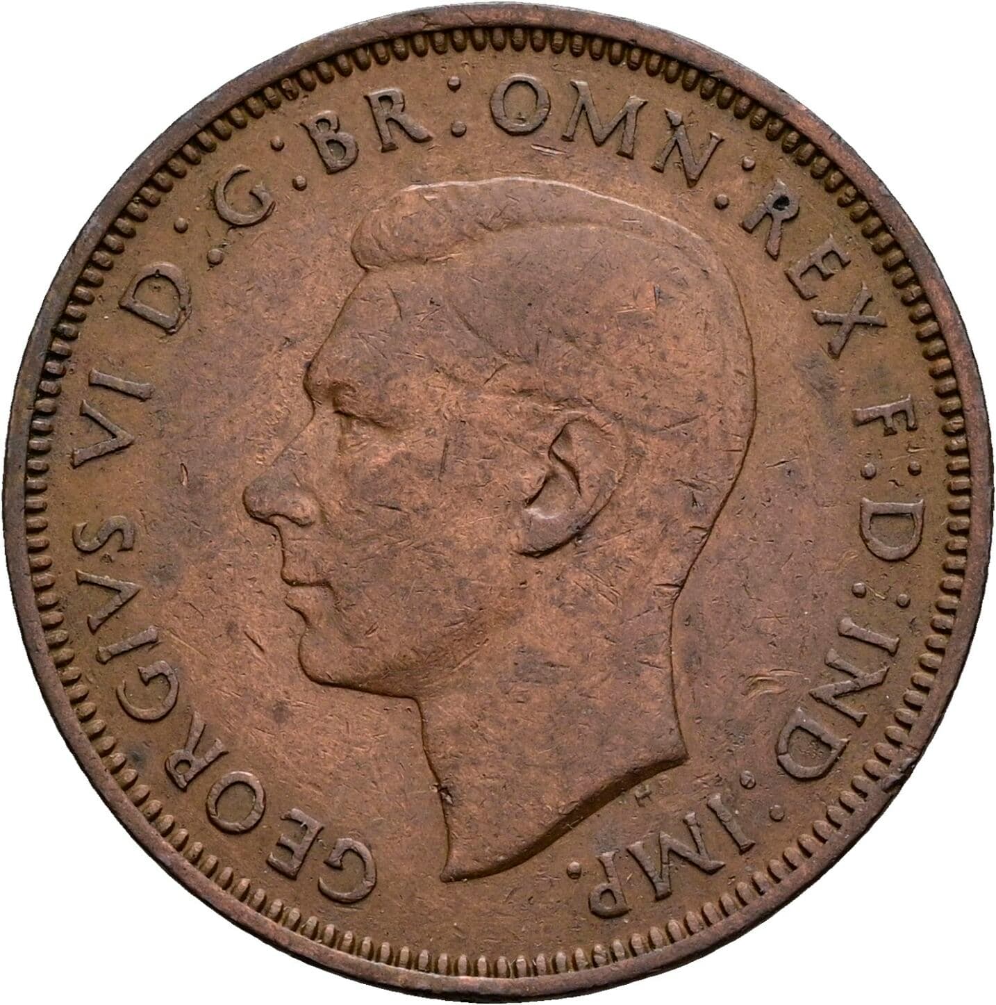 Half Penny George VI. 1936-1952 1944 – Vorderseite