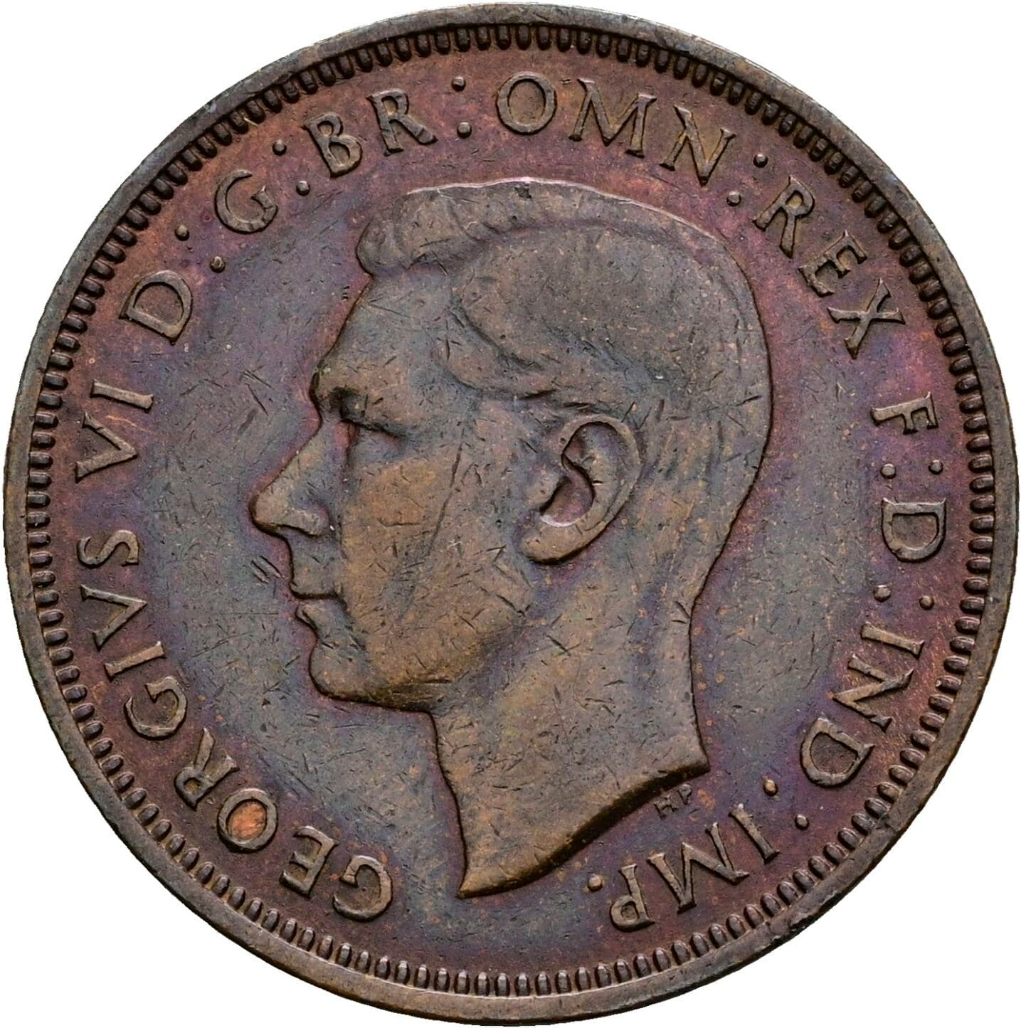 Half Penny George VI. 1936-1952 1942 – Vorderseite