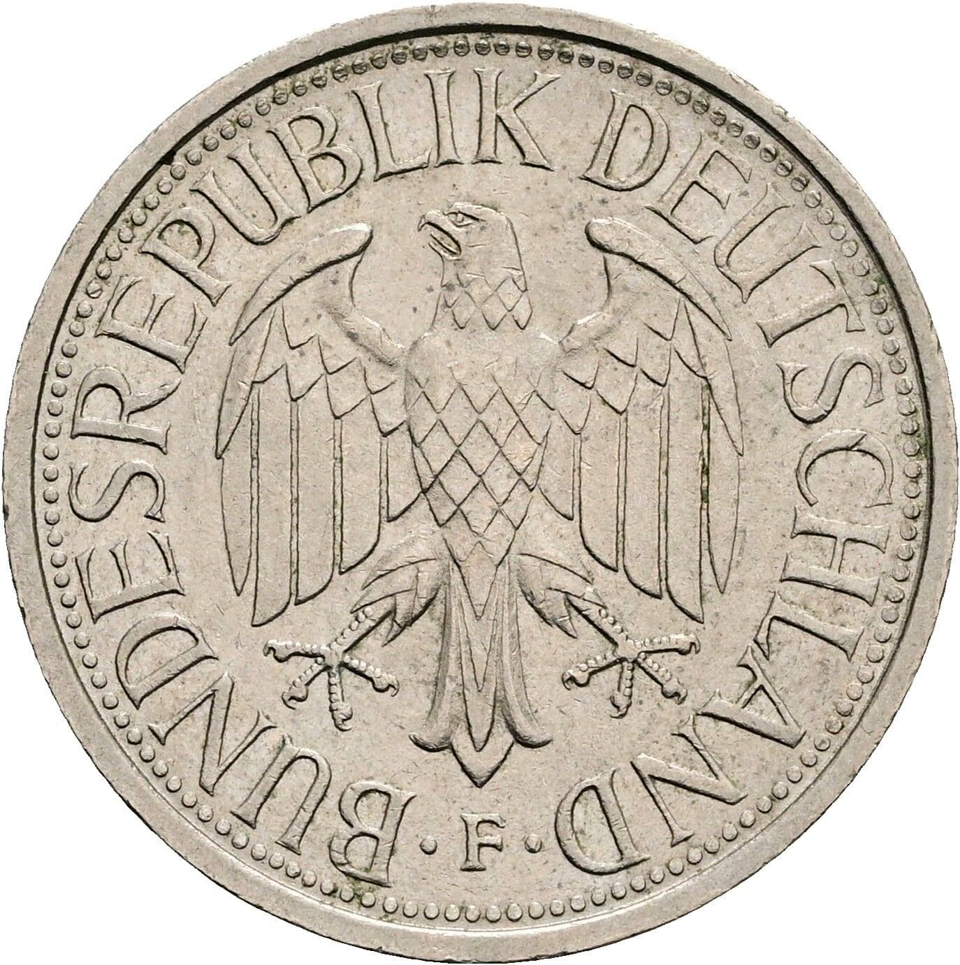 1 Deutsche Mark 1977 F – Rückseite