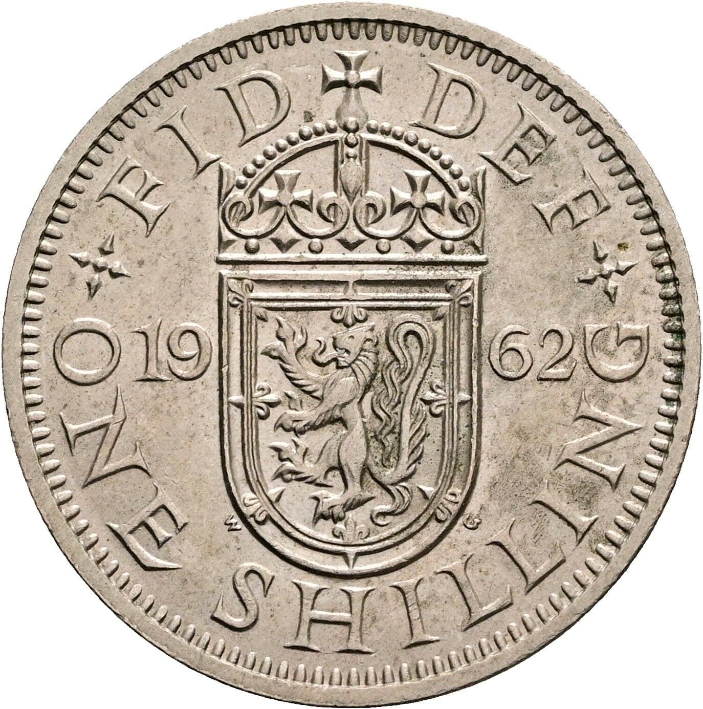 1 Shilling Elisabeth II. 1952-2022 1962 – Rückseite