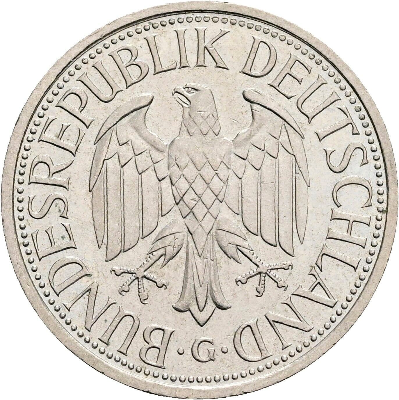 1 Deutsche Mark 1989 G – Rückseite