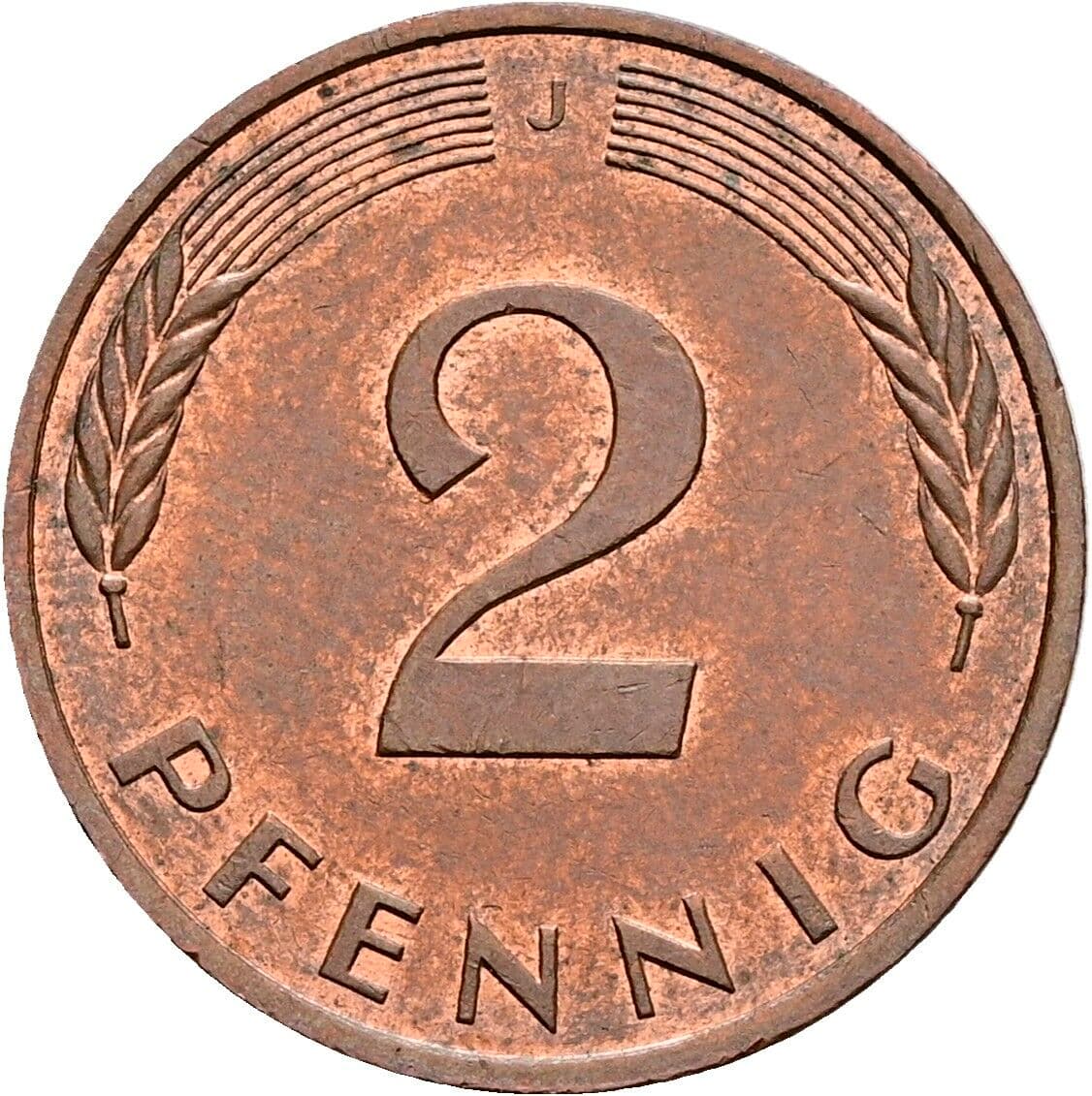 2 Pfennig 1986 J – Vorderseite