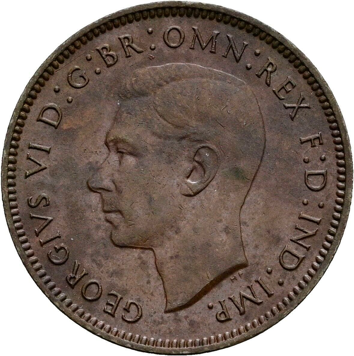 1 Farthing George VI. 1936-1952 1947 – Vorderseite
