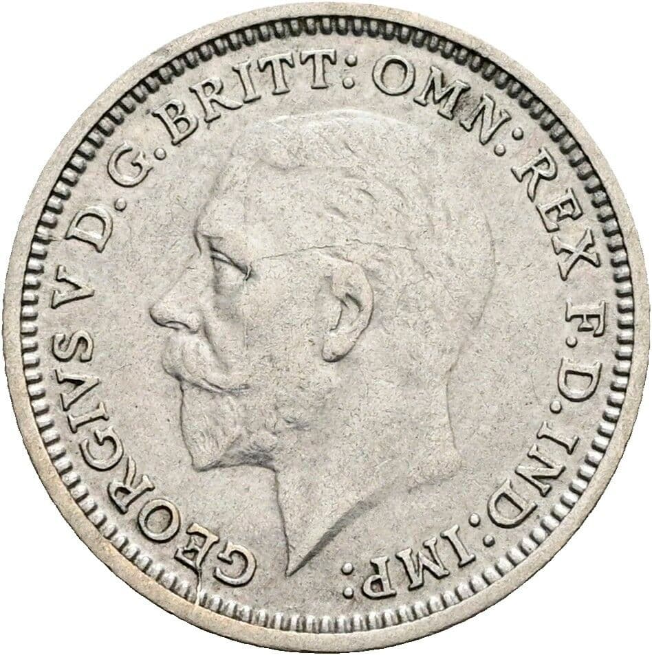 3 Pence George V. (1910-1936) 1934 – Vorderseite