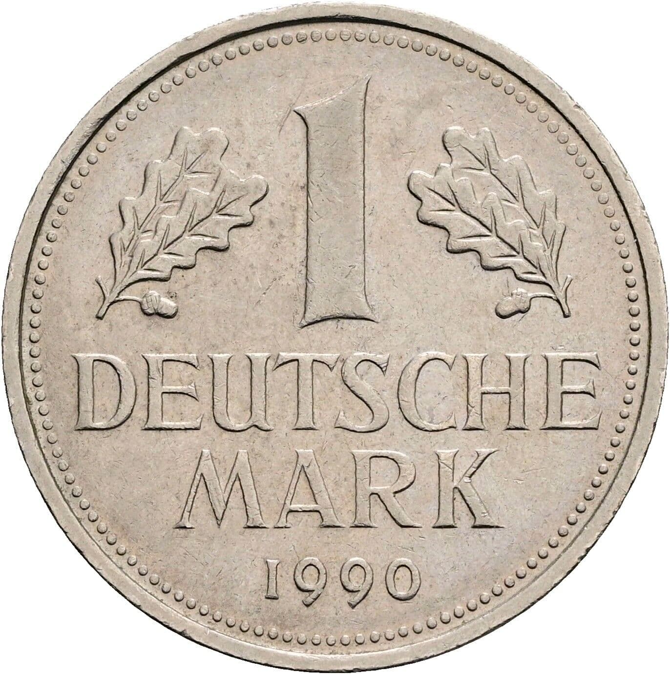1 Deutsche Mark 1990 A – Vorderseite