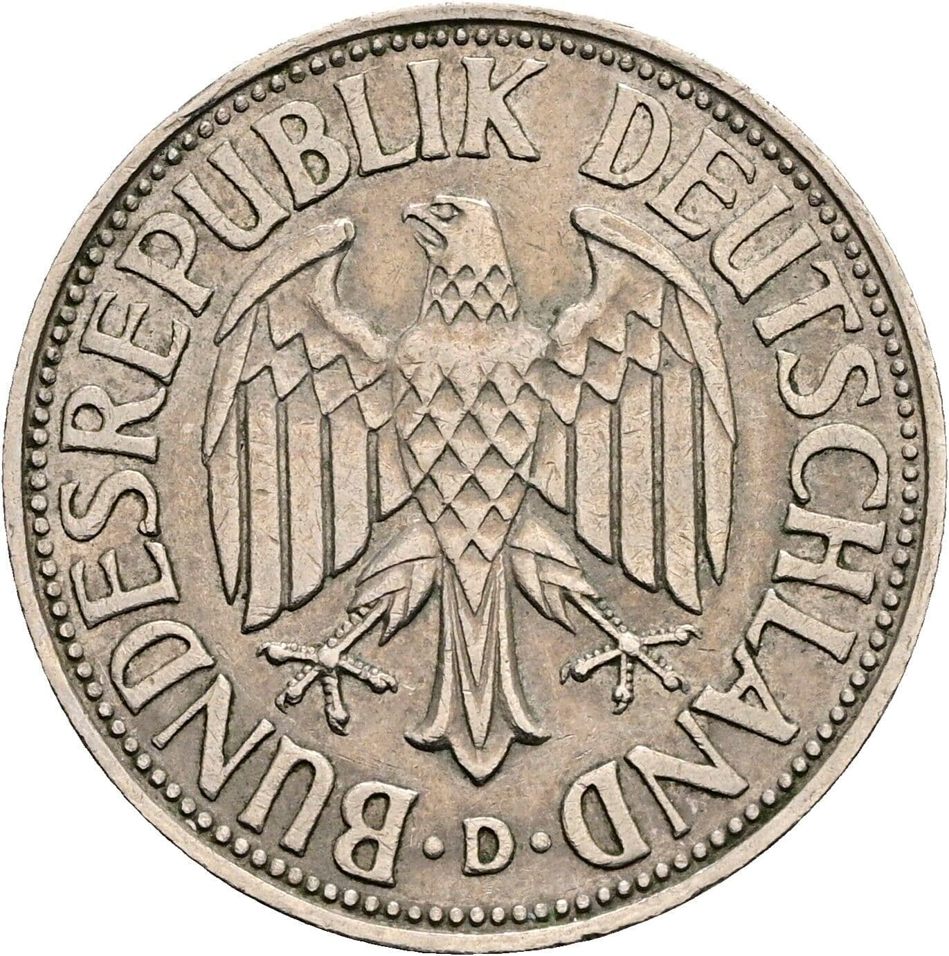 1 Deutsche Mark 1961 D – Rückseite
