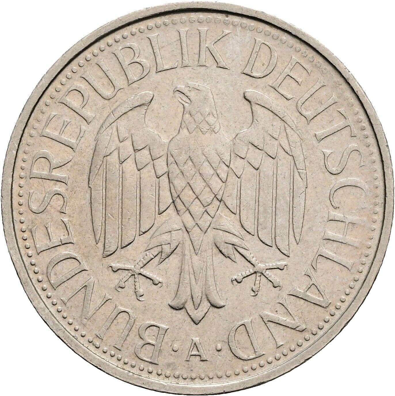 1 Deutsche Mark 1990 A – Rückseite