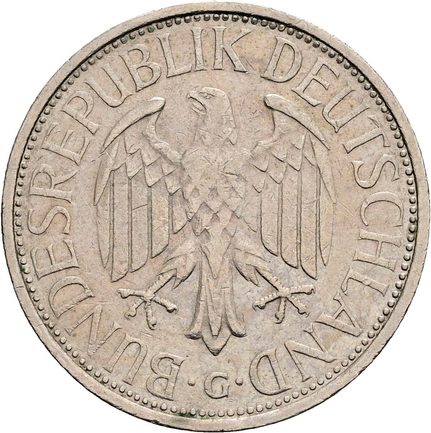 1 Deutsche Mark 1973 G – Rückseite