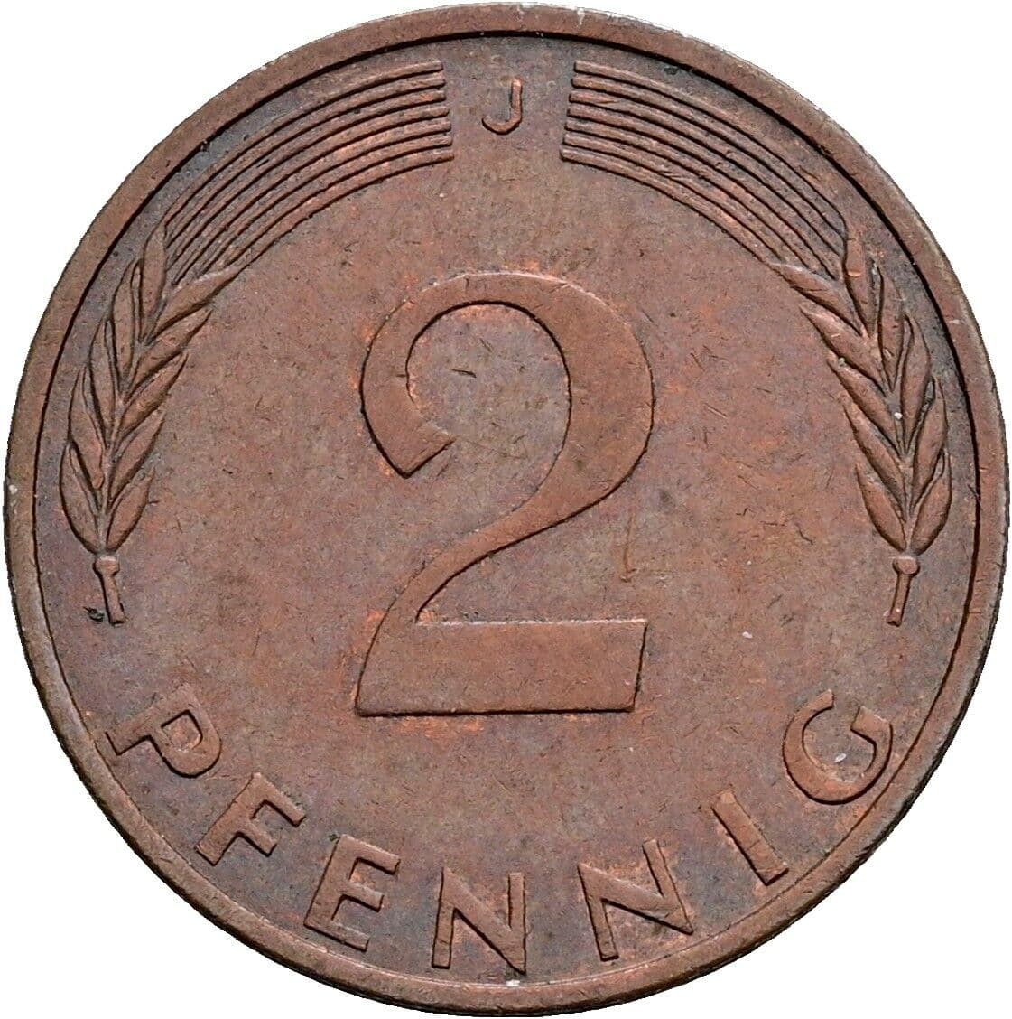 2 Pfennig 1975 J – Vorderseite