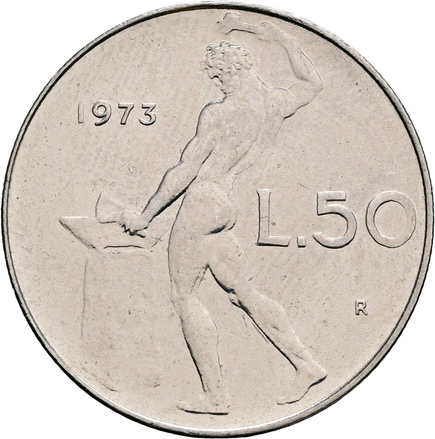 50 Lire 1973 – Rückseite
