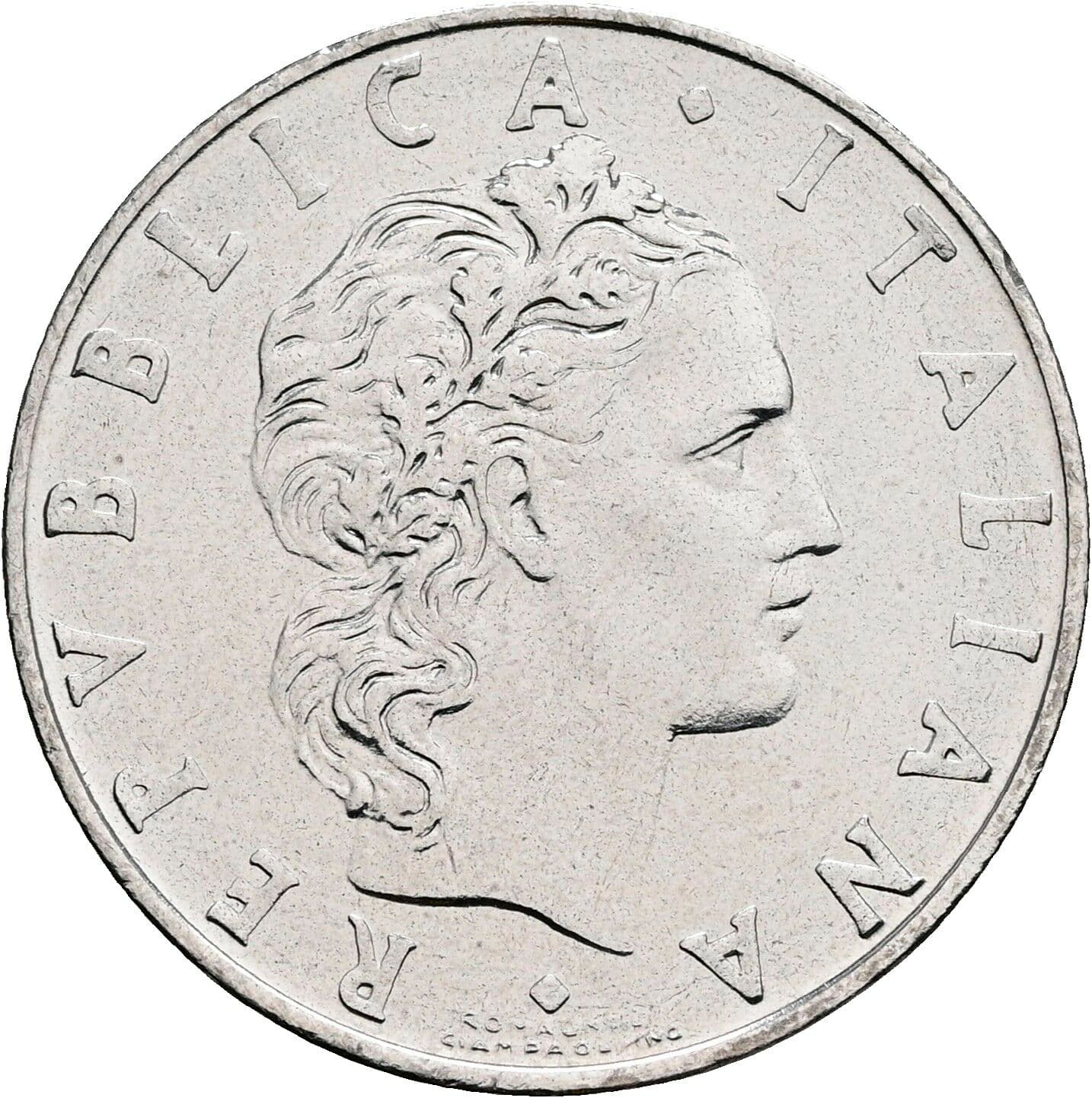 50 Lire 1975 – Vorderseite