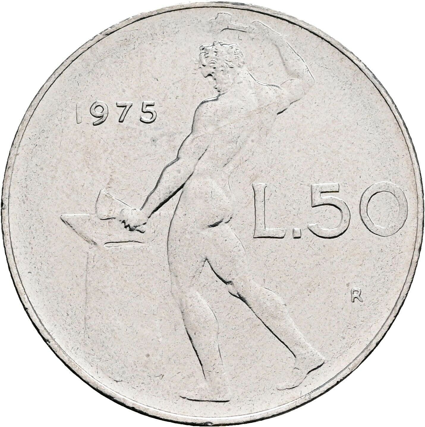 50 Lire 1975 – Rückseite