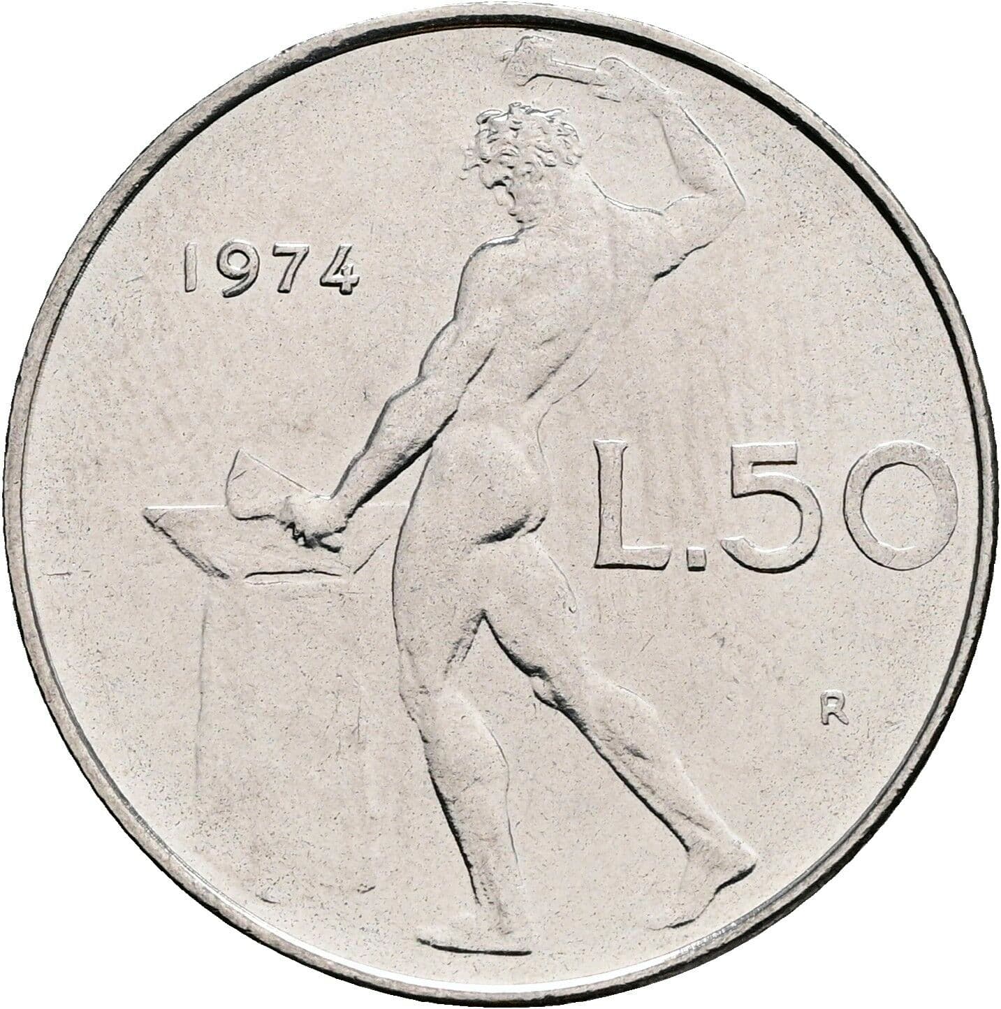 50 Lire 1974 – Rückseite