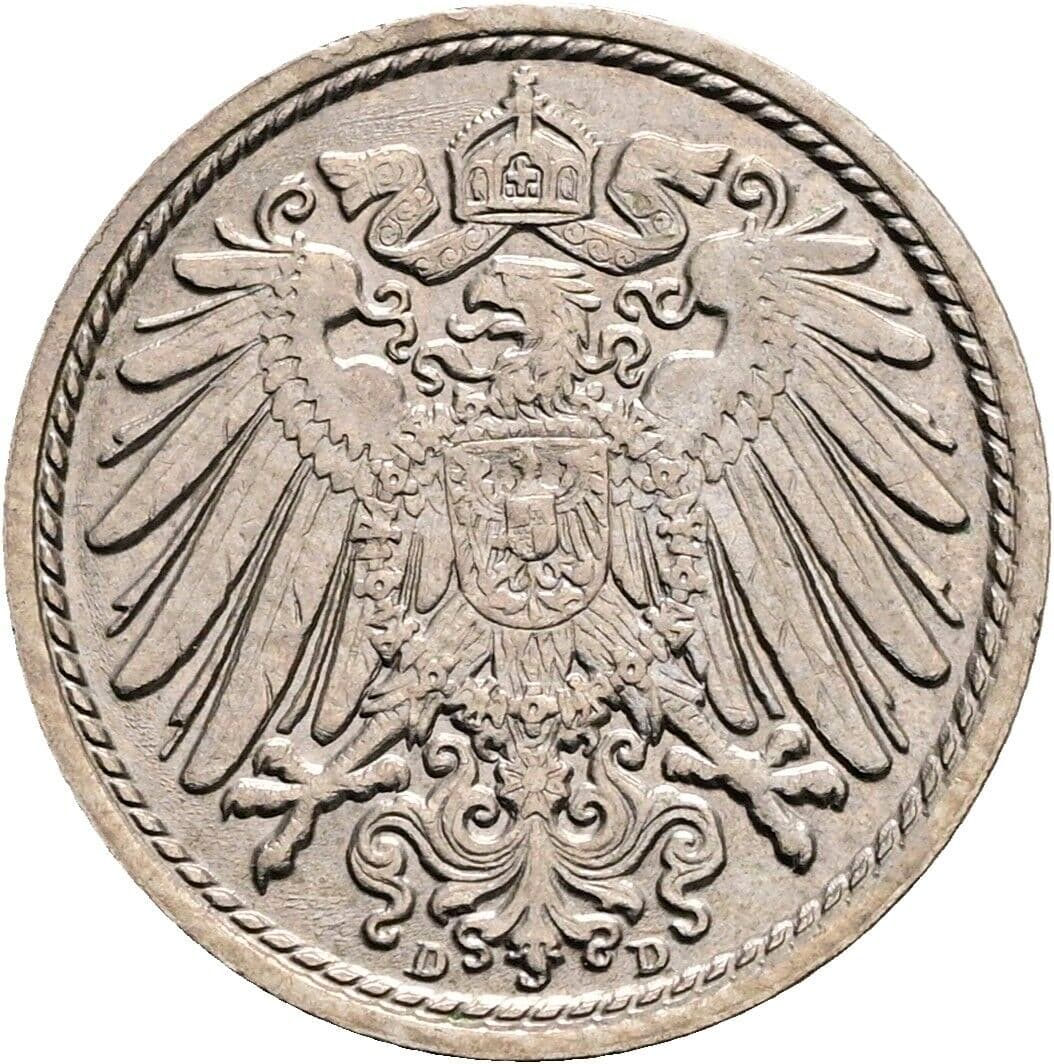 5 Pfennig 1911 D – Rückseite