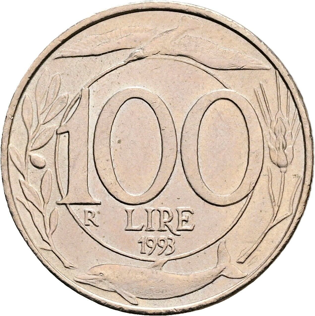 100 Lire 1993 – Rückseite