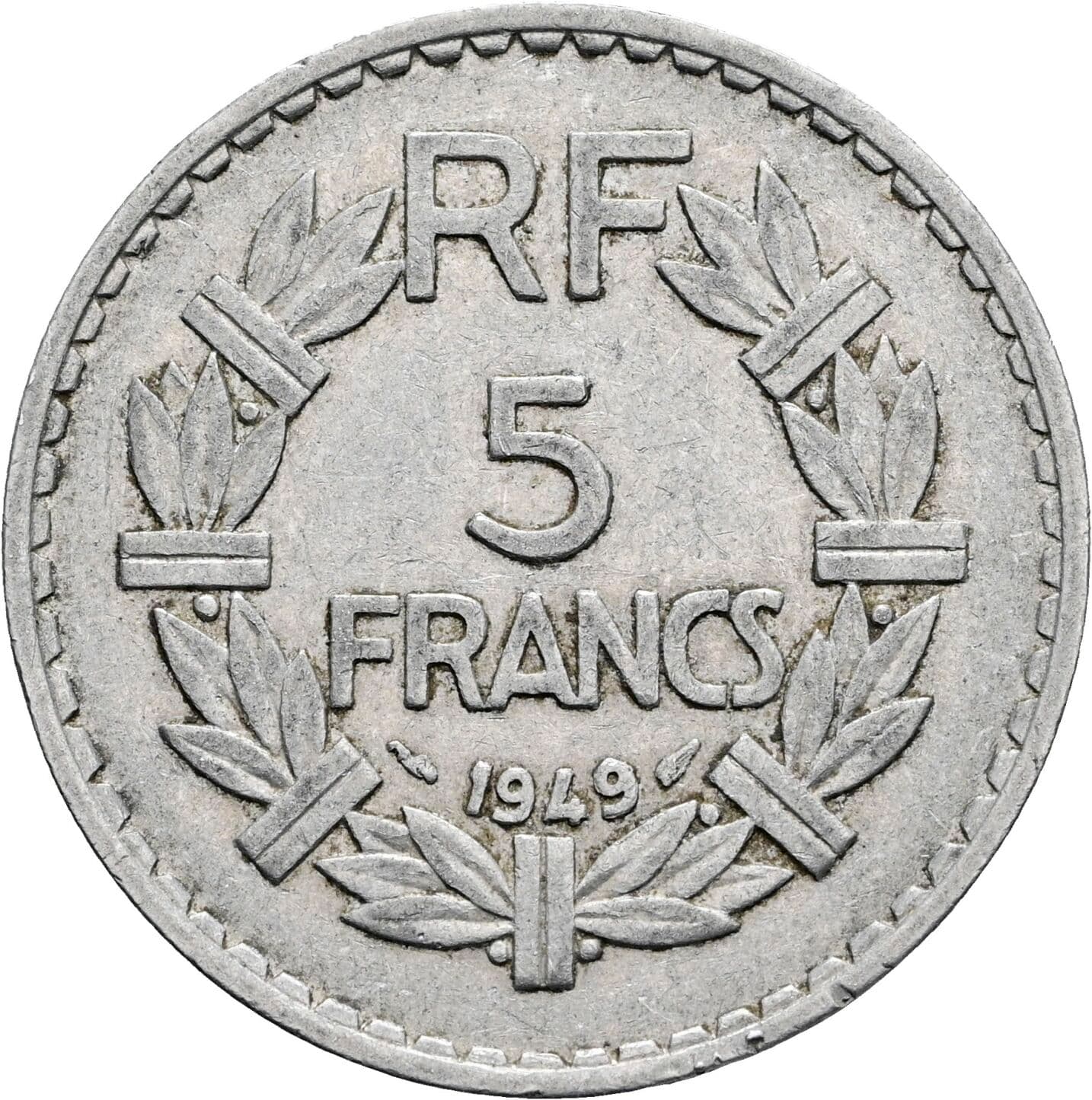 5 Francs 1949 – Vorderseite