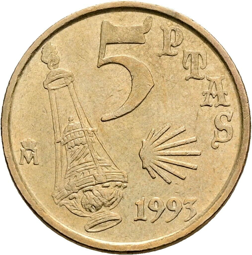 5 Pesetas 1993 – Vorderseite