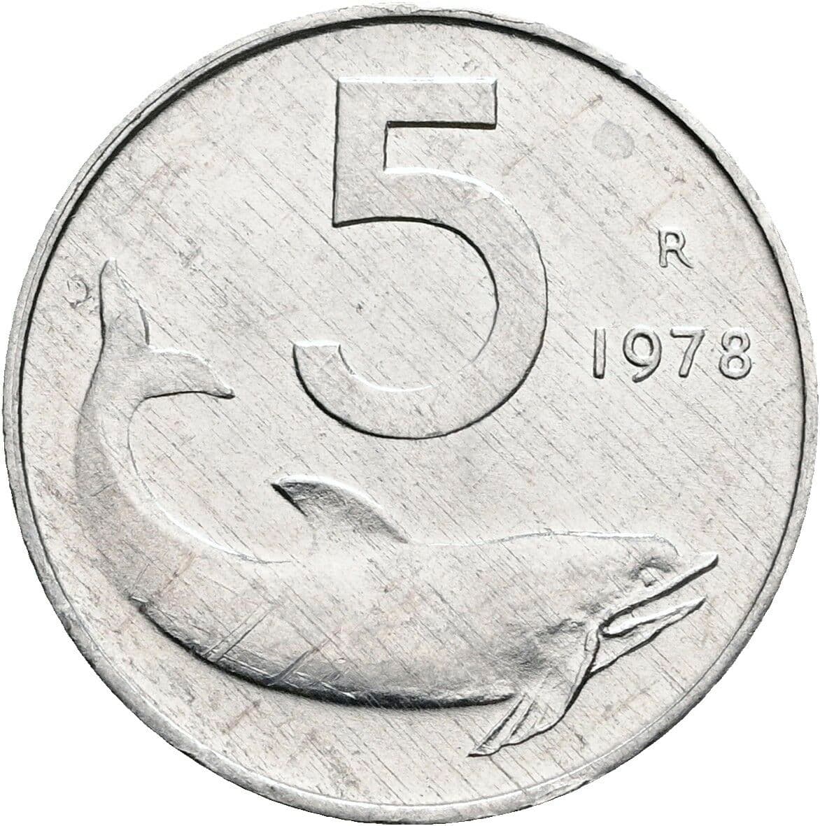 5 Lire 1978 – Vorderseite