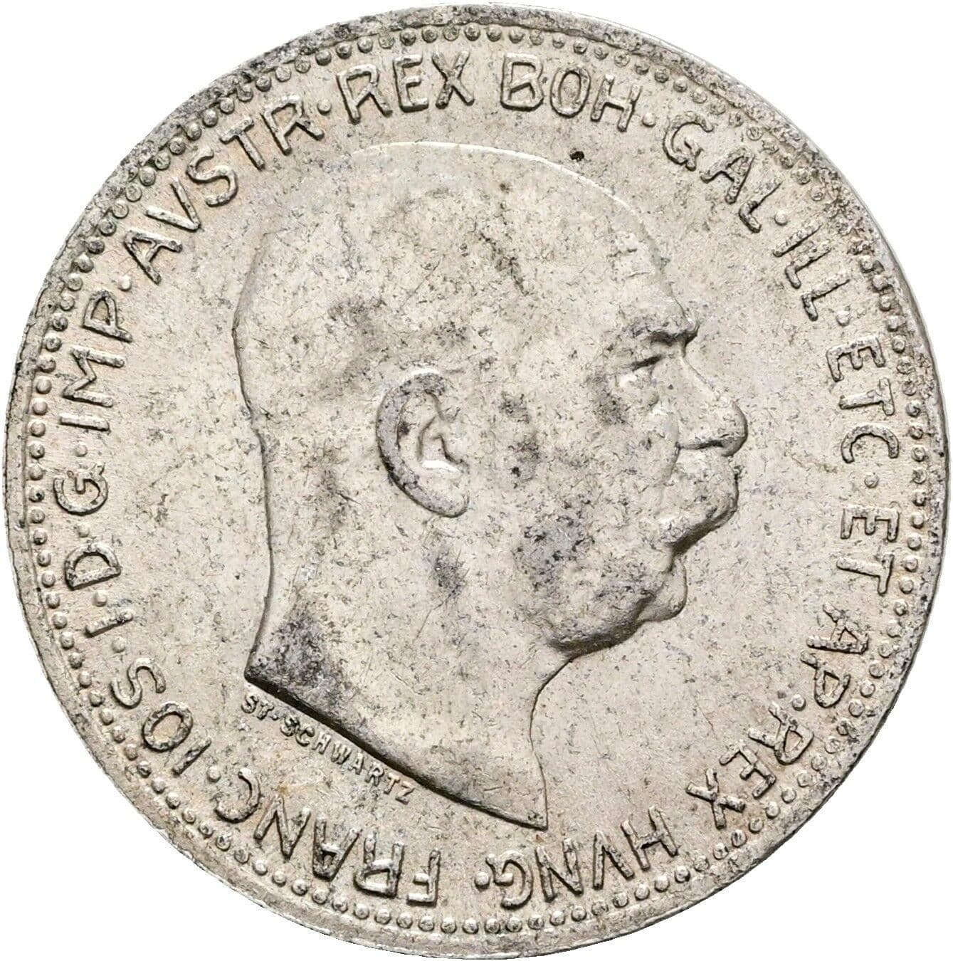 1 Krone Franz Joseph I. 1848-1916 1914 – Vorderseite