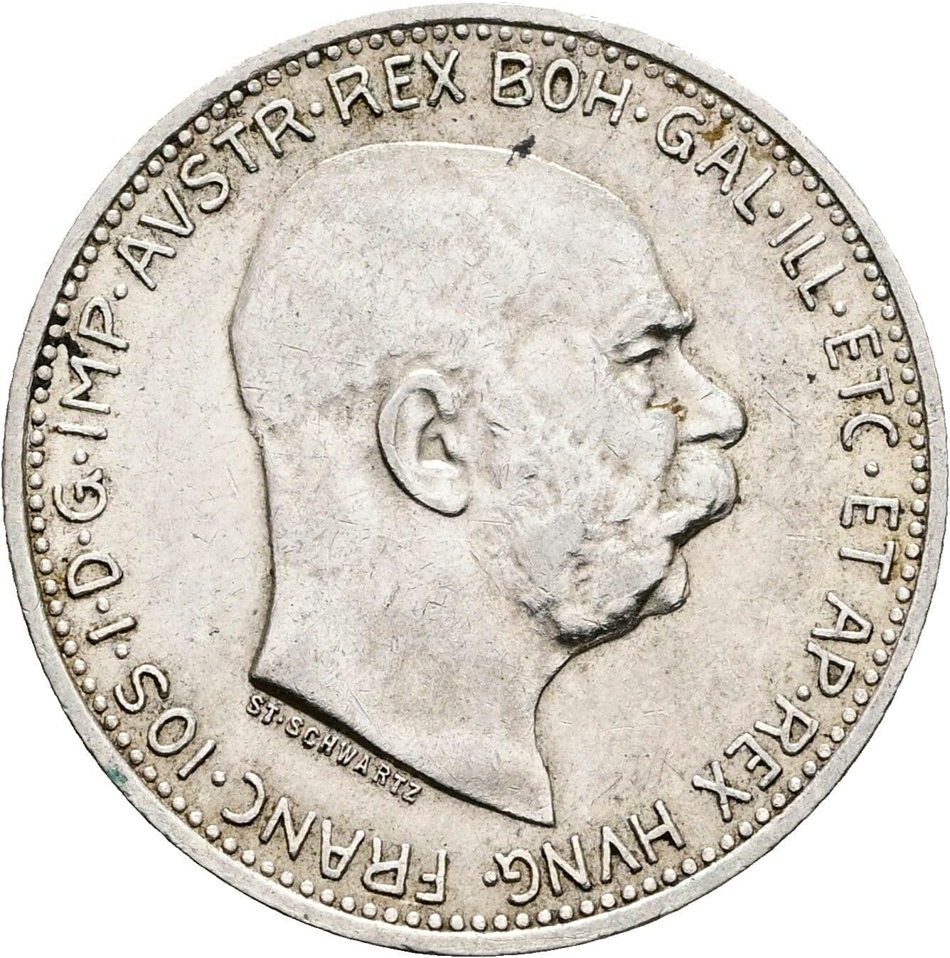 1 Krone Franz Joseph I. 1848-1916 1913 – Vorderseite