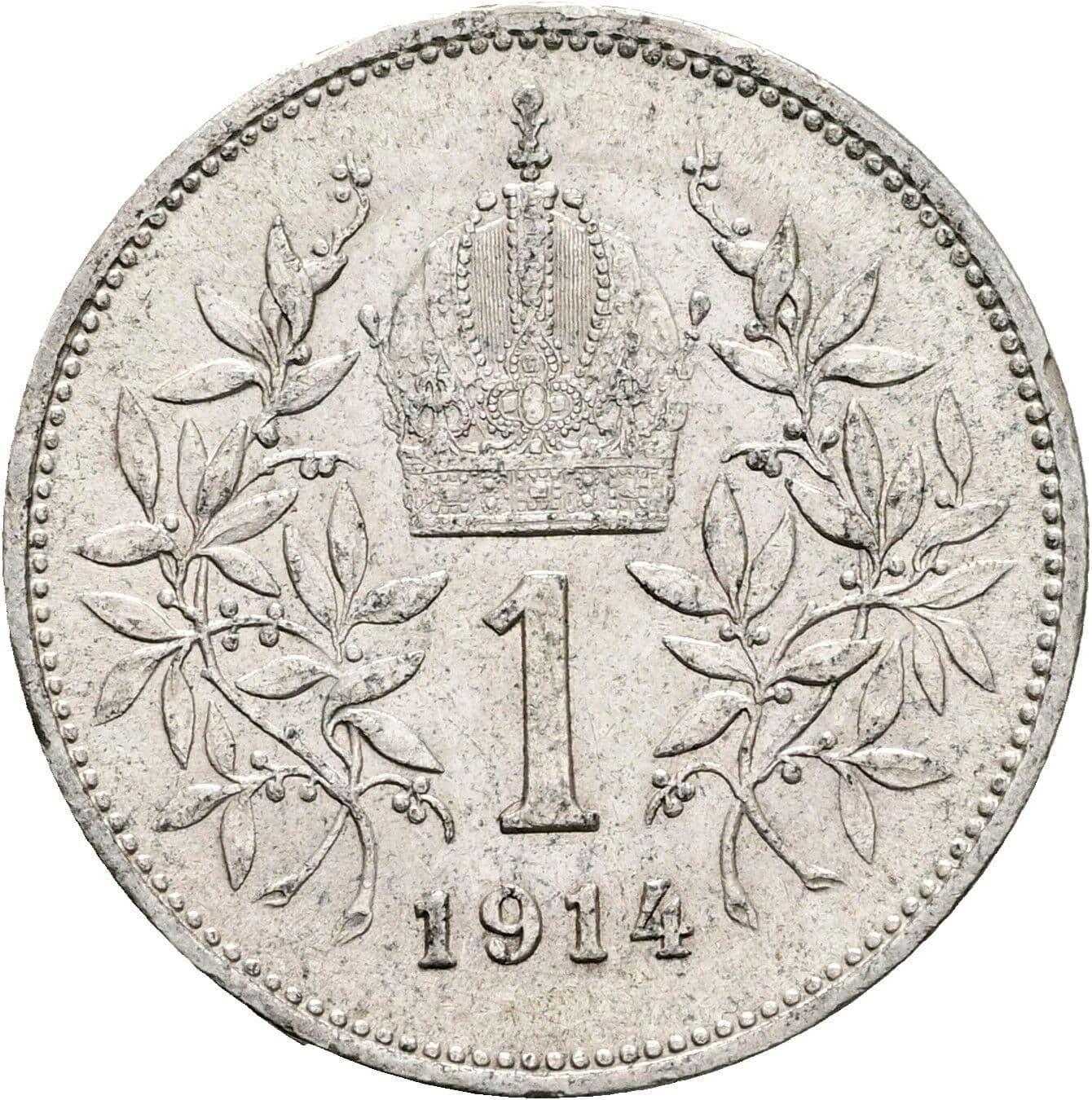 1 Krone Franz Joseph I. 1848-1916 1914 – Rückseite