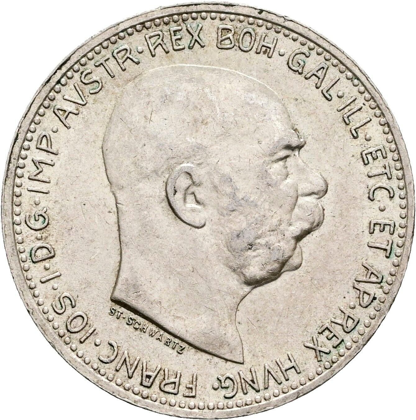 1 Krone Franz Joseph I. 1848-1916 1914 – Vorderseite