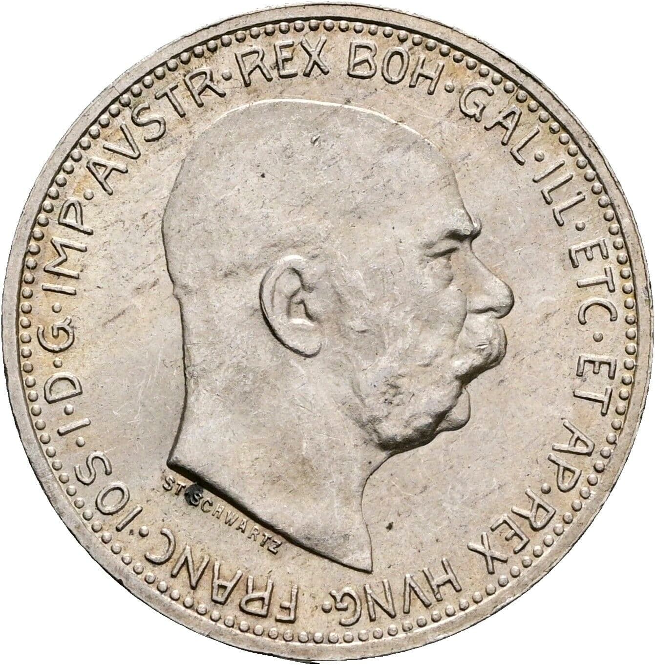 1 Krone Franz Joseph I. 1848-1916 1914 – Vorderseite