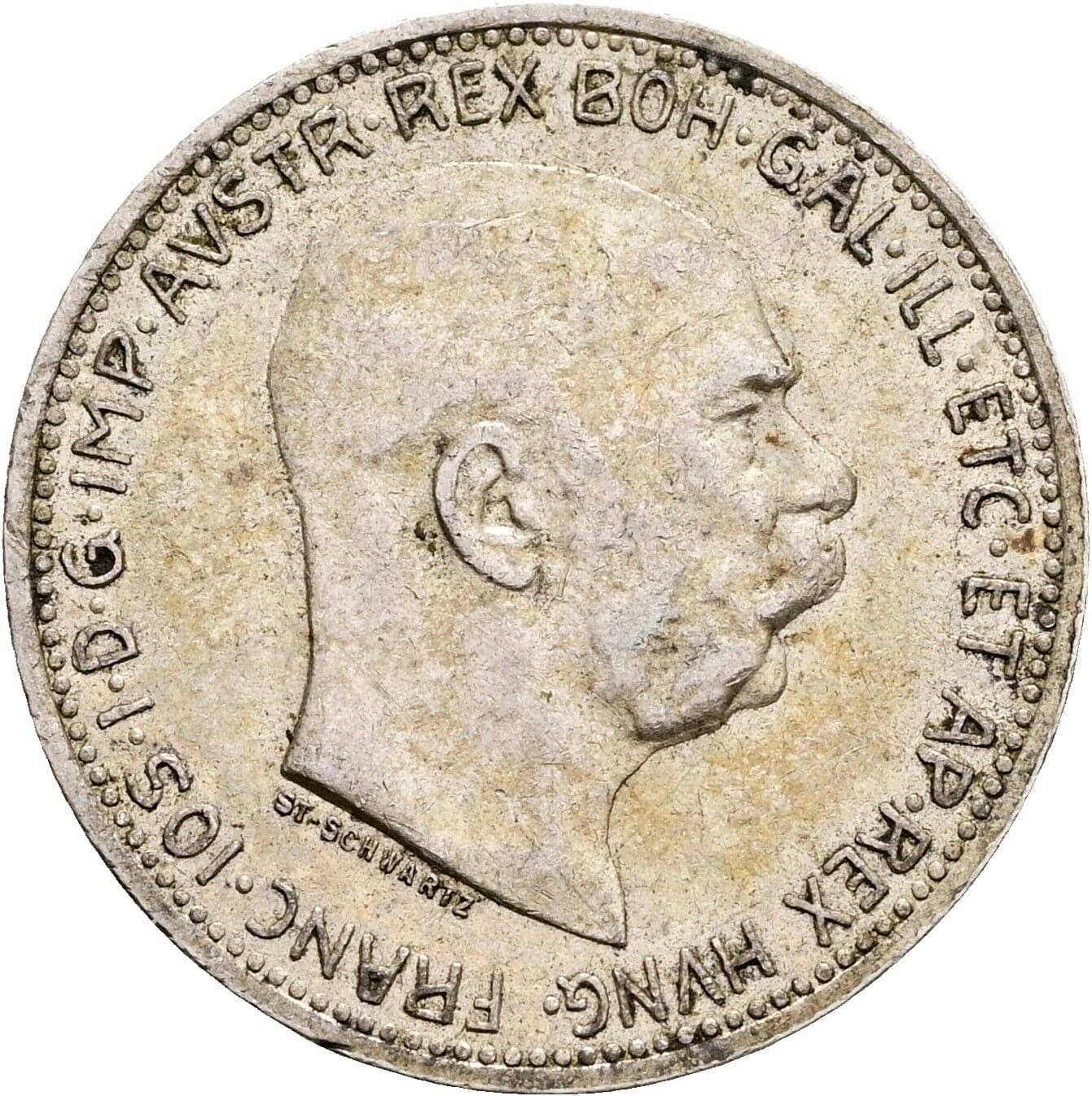 1 Krone Franz Joseph I. 1848-1916 1914 – Vorderseite