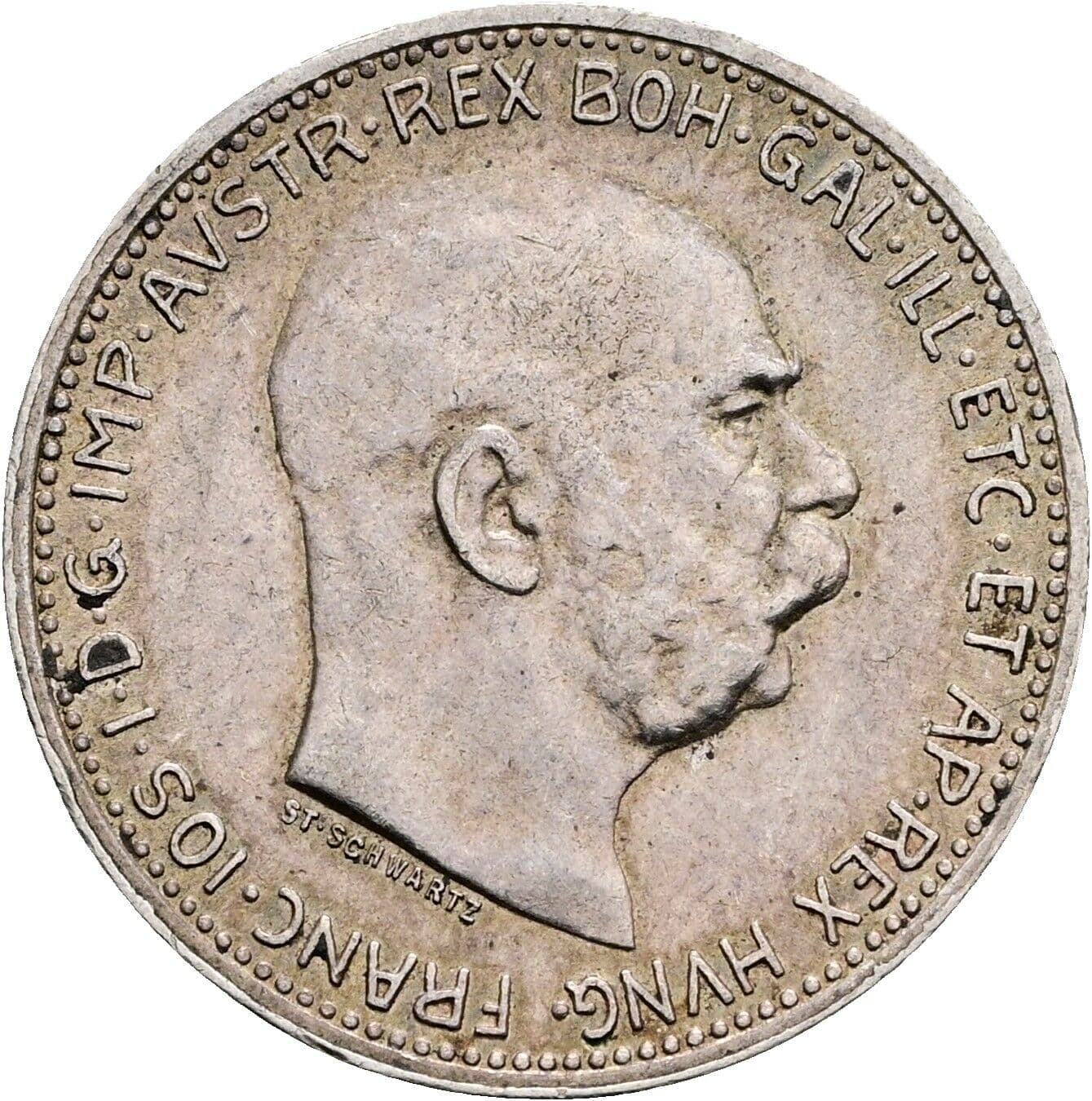 1 Krone Franz Joseph I. 1848-1916 1914, Wien – Vorderseite
