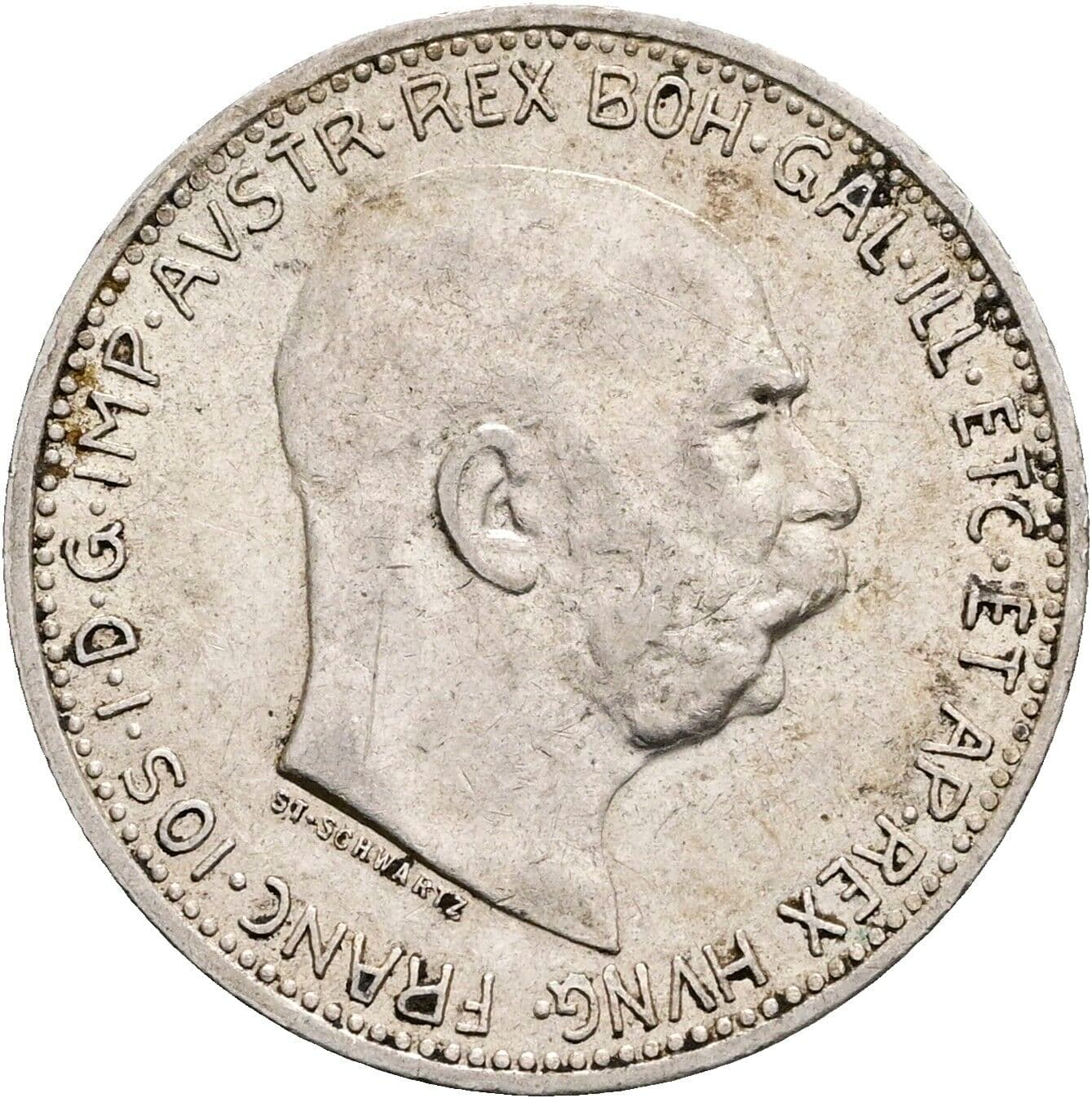 1 Krone Franz Joseph I. 1848-1916 1914, Wien – Vorderseite