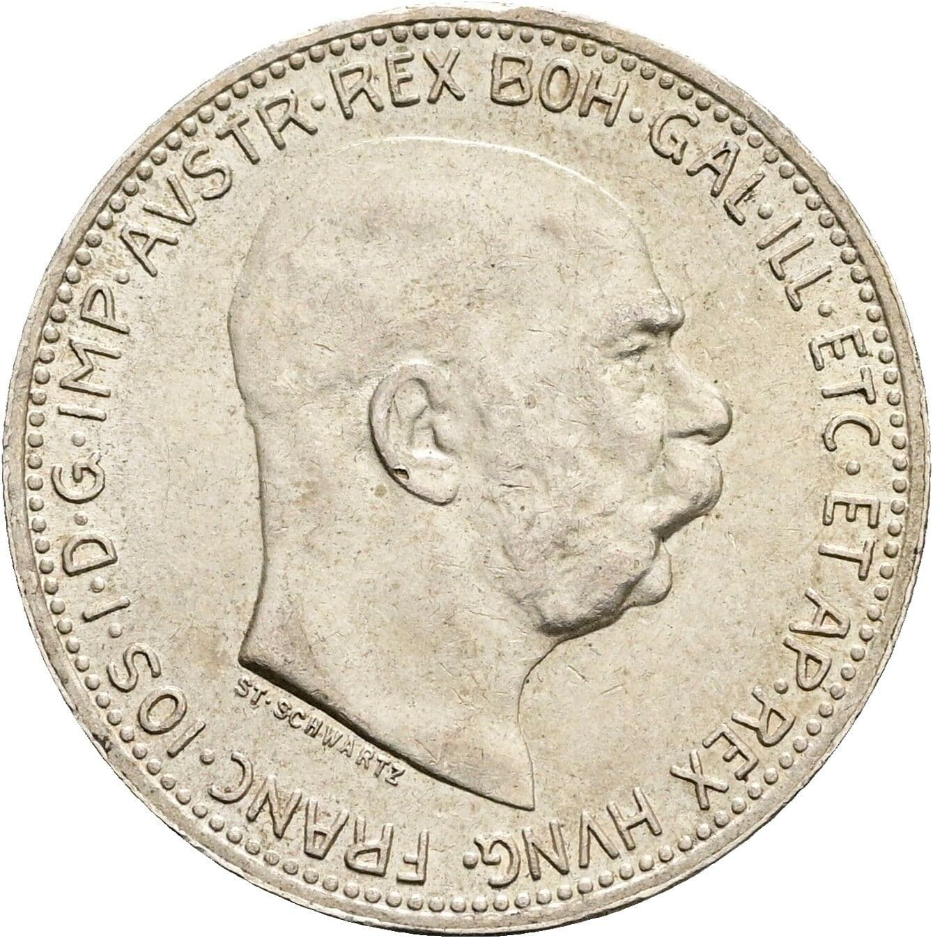 1 Krone Franz Joseph I. 1848-1916 1914 – Vorderseite