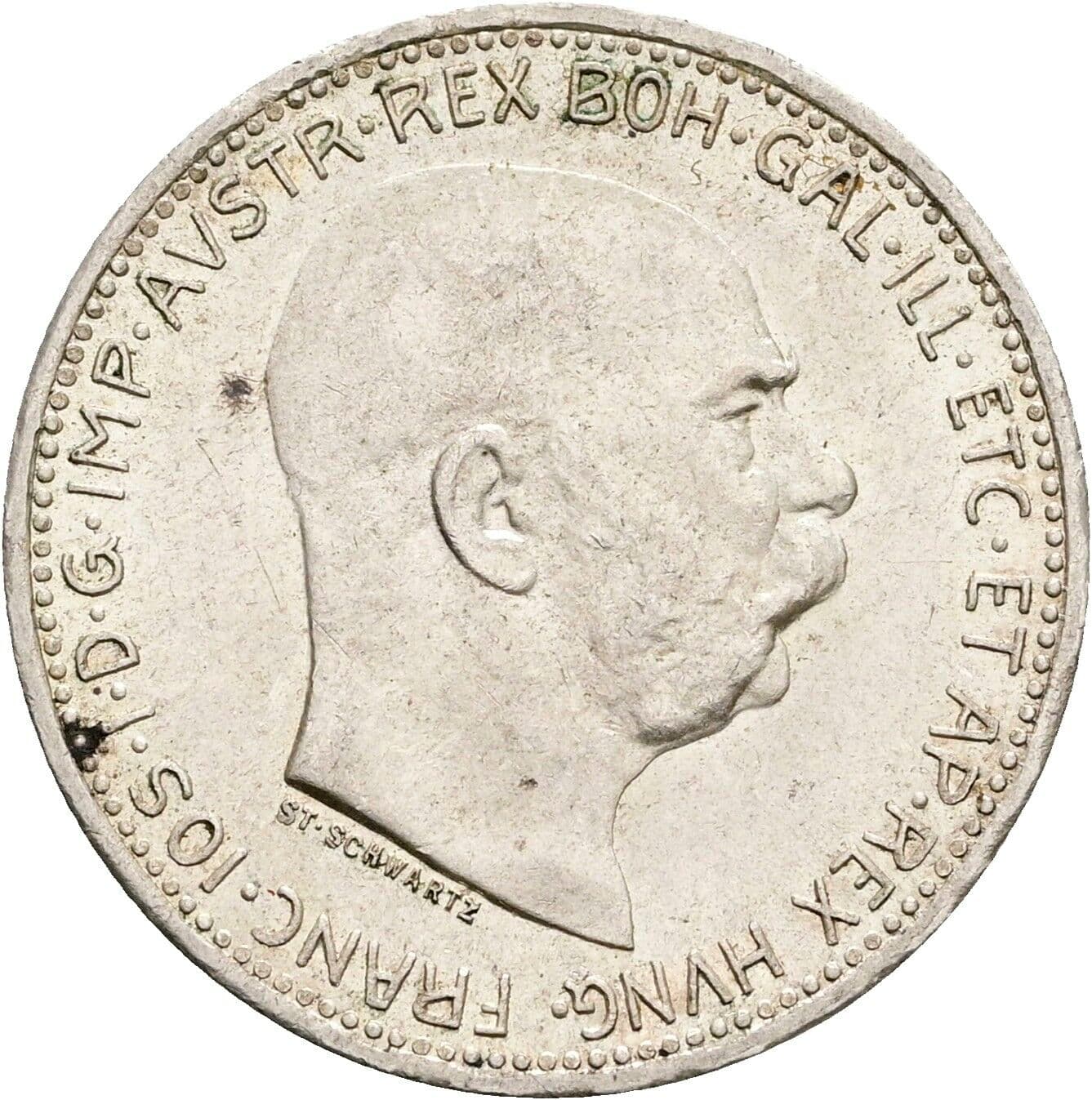 1 Krone Franz Joseph I. 1848-1916 1914 – Vorderseite