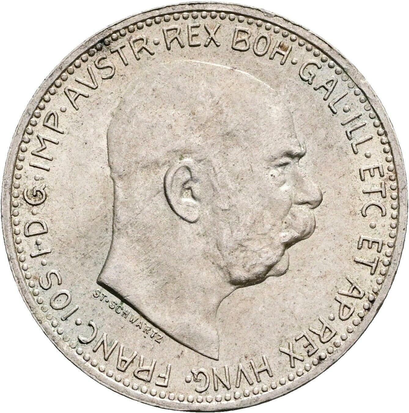 1 Krone Franz Joseph I. 1848-1916 1915, Wien – Vorderseite