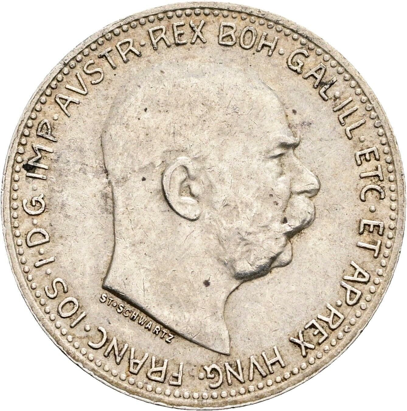 1 Krone Franz Joseph I. 1848-1916 1915 – Vorderseite