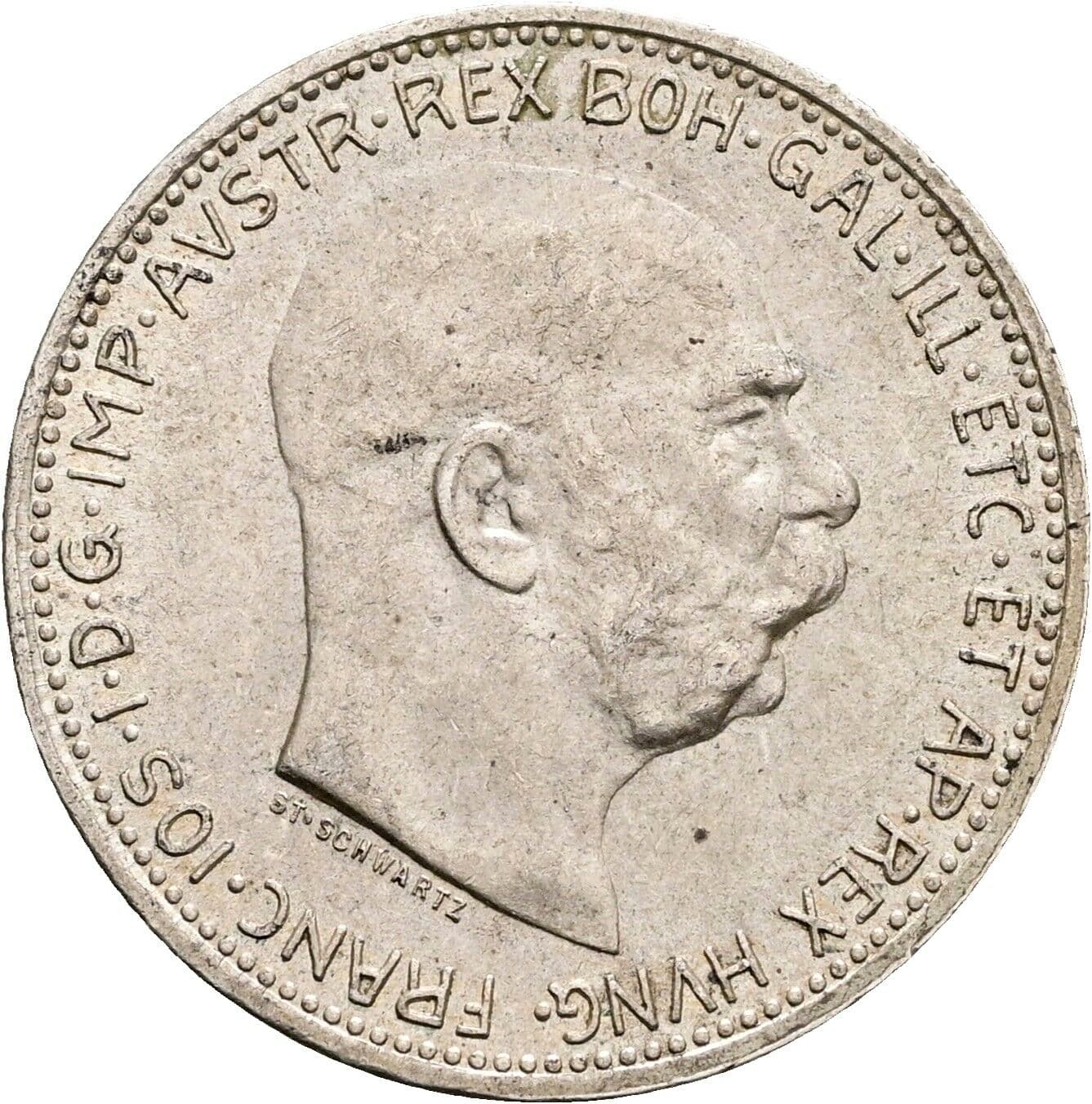 1 Krone Franz Joseph I. 1848-1916 1915 – Vorderseite