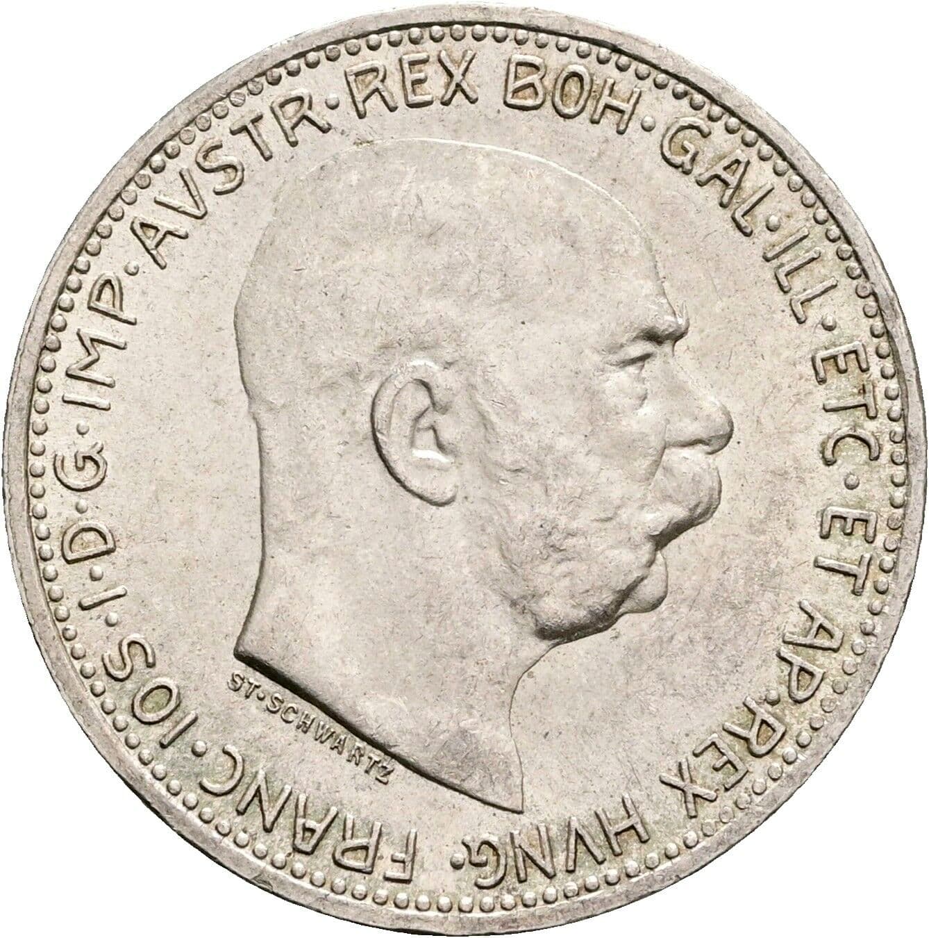 1 Krone Franz Joseph I. 1848-1916 1915, Wien – Vorderseite