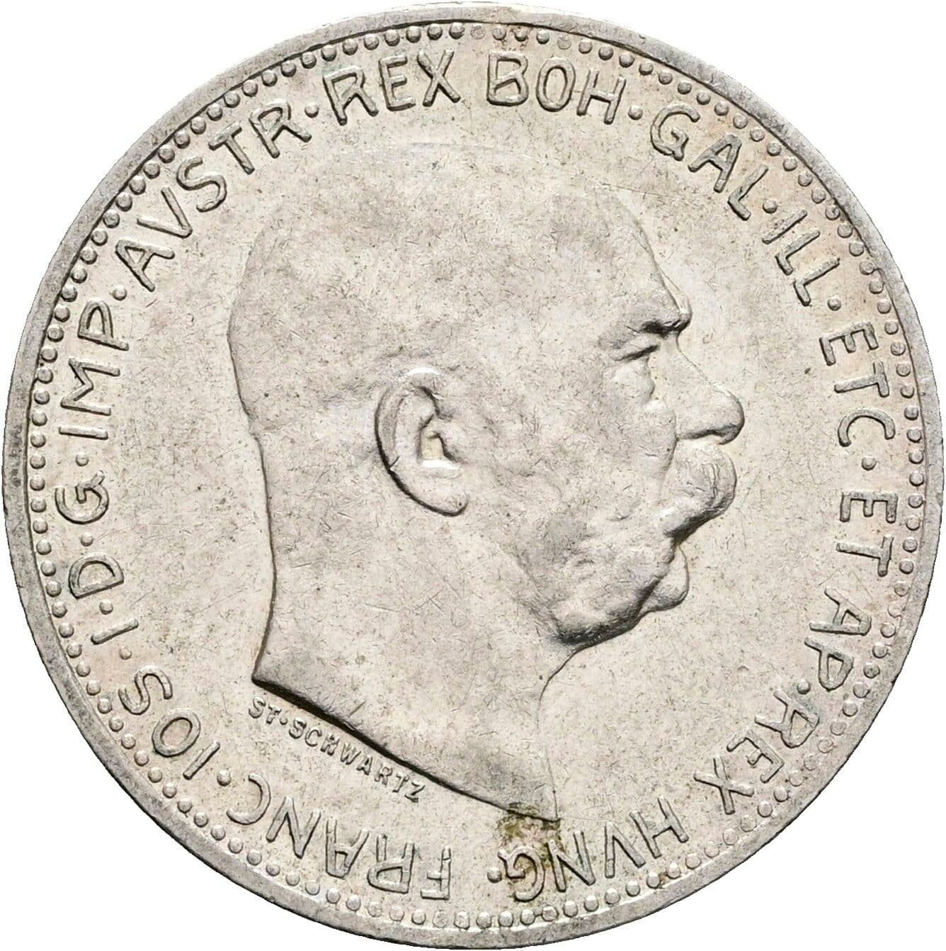 1 Krone Franz Joseph I. 1848-1916 1915 – Vorderseite